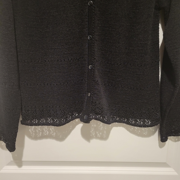 Bice by Sag Harbor Black Cardigan Sweater. Extra Large #153 - Picture 4 of 6
